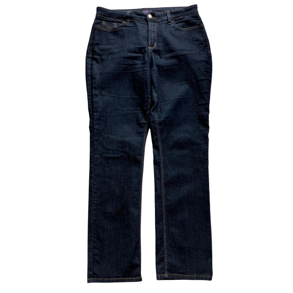 NYDJ Straight Leg Jeans Dark Wash Size 14 Comfort Stretch
